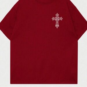 RED CROSS TEE WITH CROSS Y2K GOTH